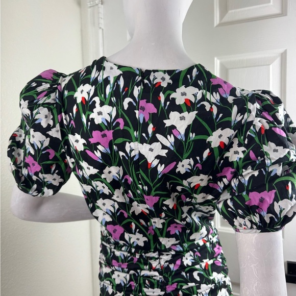 VERONICA BEARD Janis Ruched Floral-Print Dress Size 0. - Picture 12 of 16